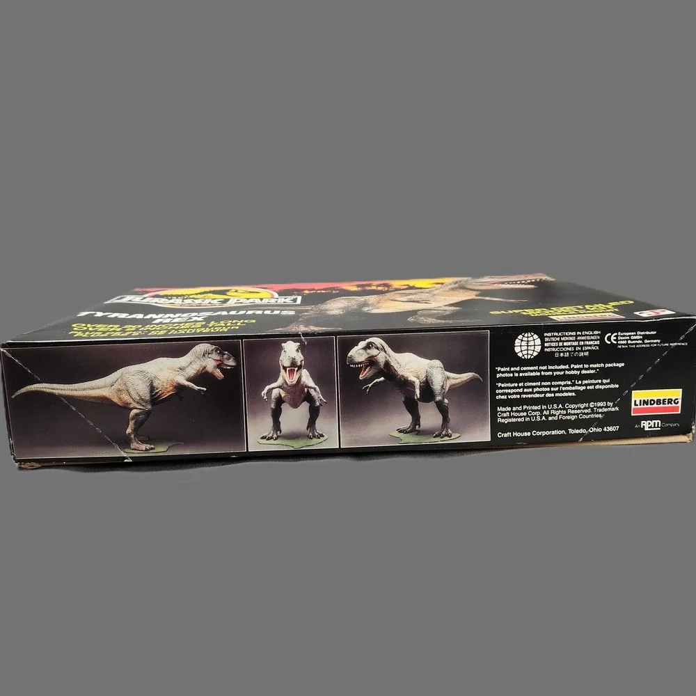 Vintage Jurassic Park Tyrannosaurus‎ Rex Model Kit 1993 Lindberg 70271 USA T-Rex